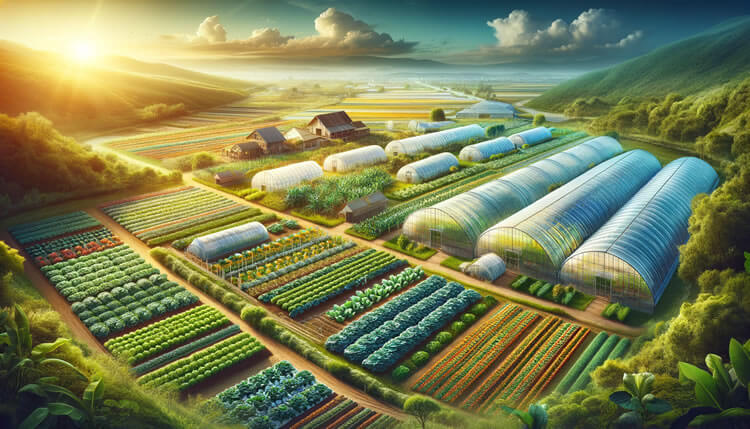 greenhouses vegetable gardens farmland